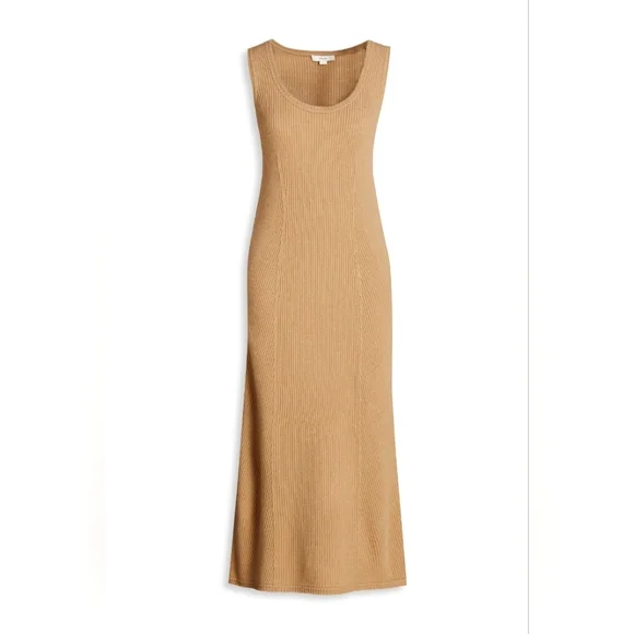 strapless open back dress Hatch Collection Softest Rib Maternity/Nursing Midi Dress